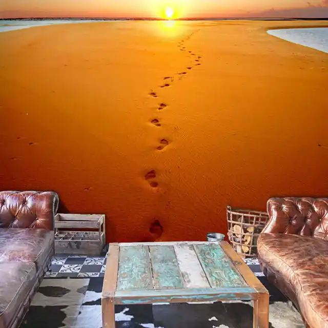 Fototapet - Footprints in the sand Livrare rapidă