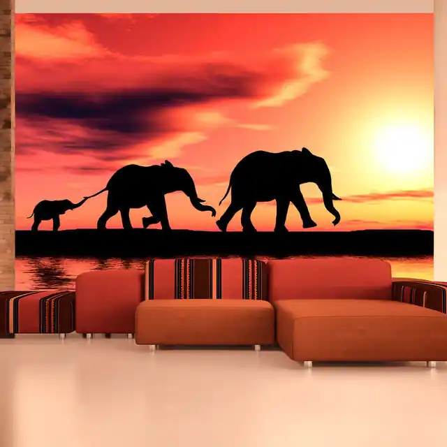 Reduceri Fototapet - elephants family