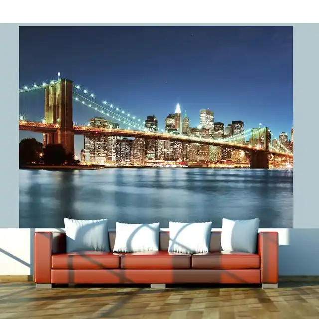 Cumpărături sigure Fototapet - Sparkling Brooklyn Bridge