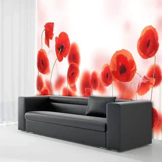Retur gratuit Fototapet - Sleepy poppy‘s land