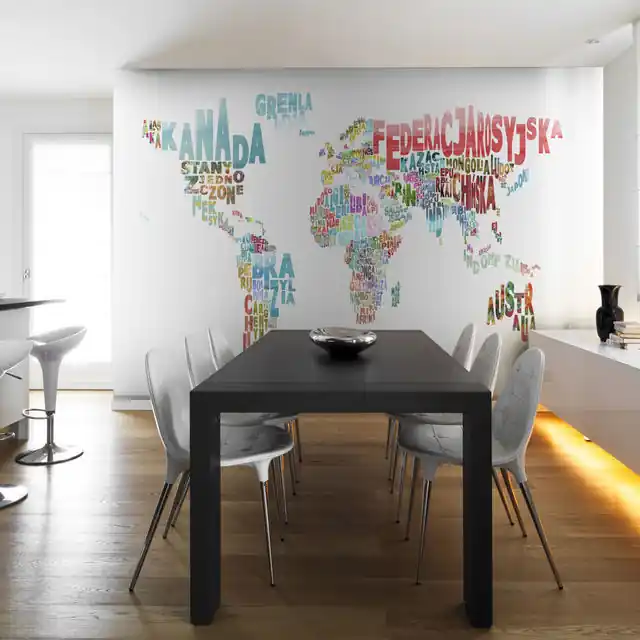 Fototapet - map - world (in polish) Reducere extra