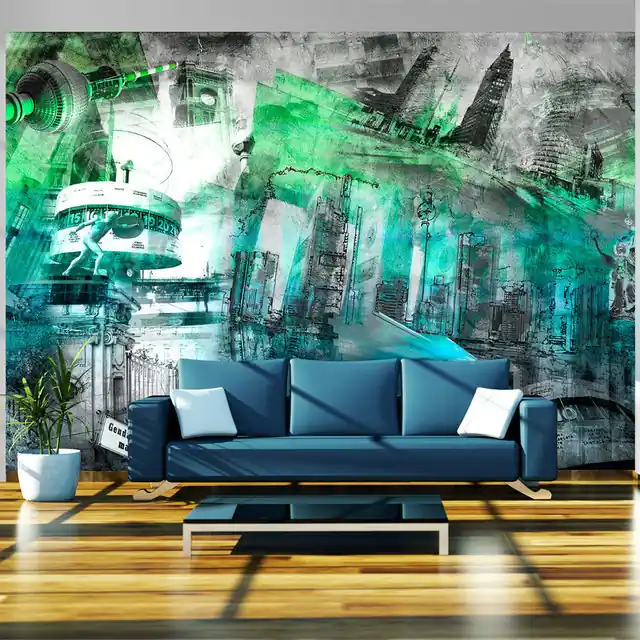 Fototapet - Berlin - collage (green) Preț redus