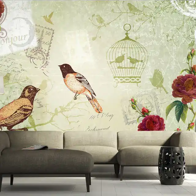 Noutate Fototapet - Vintage birds