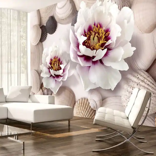 Reducere de preț Fototapet - Flowers and Shells