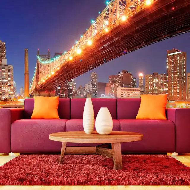 Fototapet - Fiery Brooklyn Bridge Preț redus
