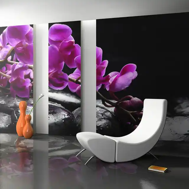 Plată securizată Fototapet - Relaxing moment orchid flower and stones