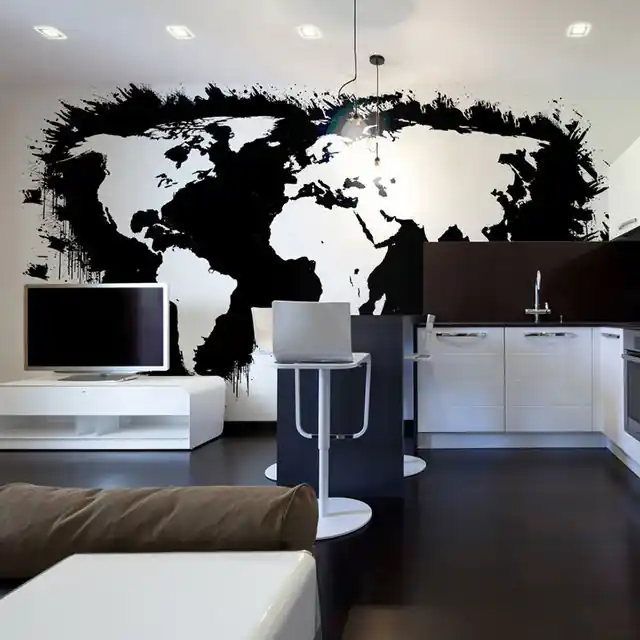 Preferatul clienților Fototapet - White continents, black oceans...