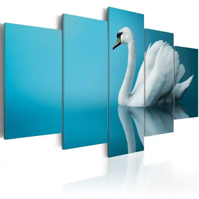 Tablou - A swan in blue Plată sigură