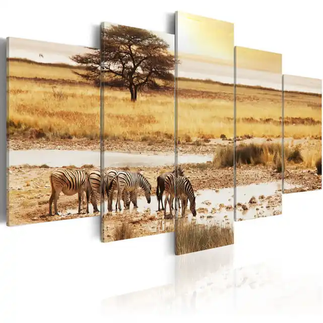 Ofertă limitată Tablou - Zebras on a savannah