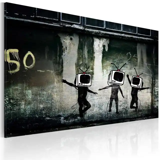Tablou - TV heads dance (Banksy) Preț promoțional