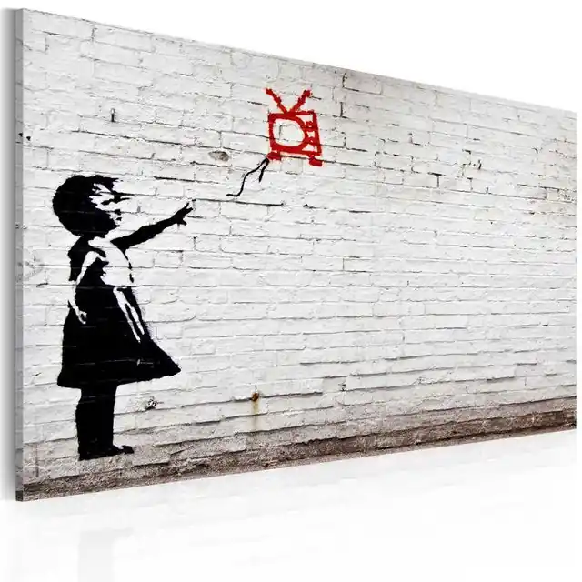 Doar azi Tablou - Girl with TV (Banksy)