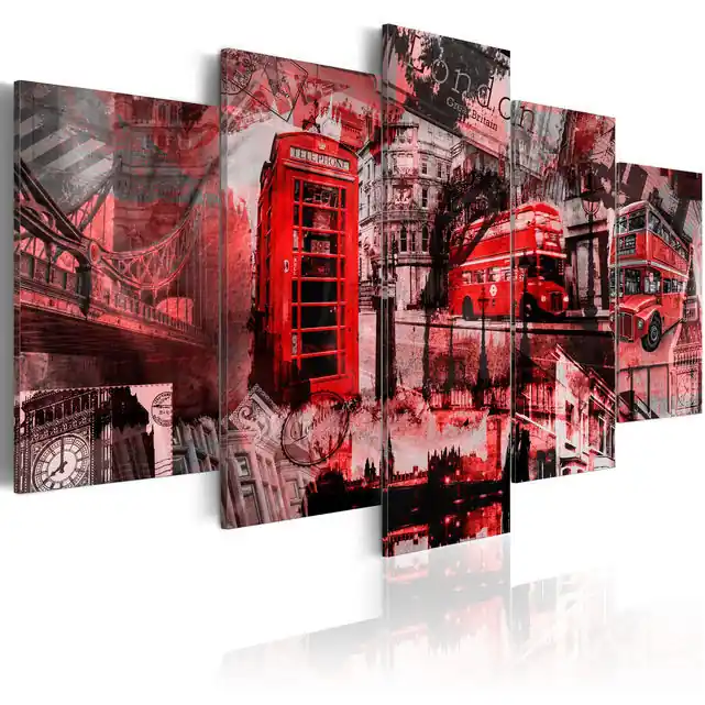 Tablou - London collage - 5 pieces Bestseller