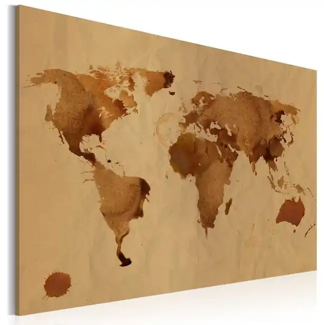 Tablou - The World painted with coffee Reducere specială