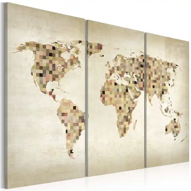Tablou - Beige shades of the World - triptych Plată securizată
