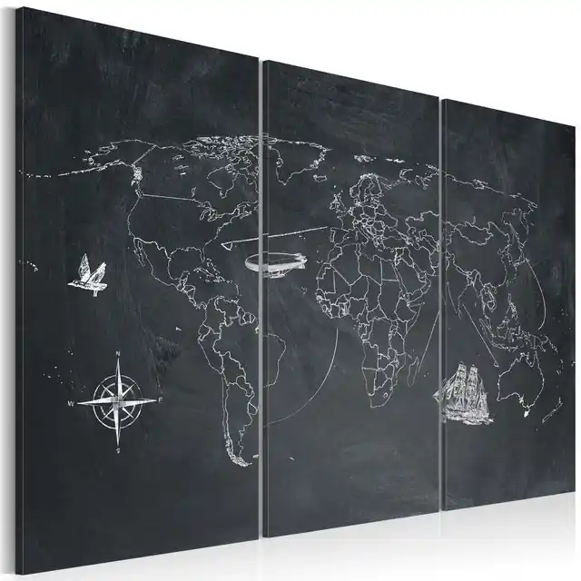 Premium Tablou - Trip around the World - triptych