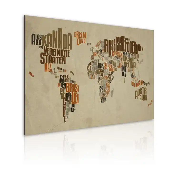 Tablou - Map of the World (German language) Comandă acum