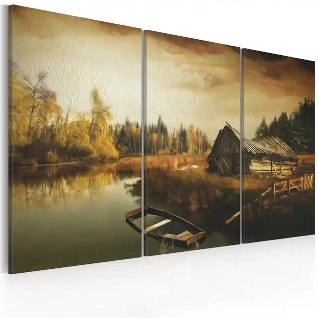 Reducere extra Tablou - Idyllic village - triptych