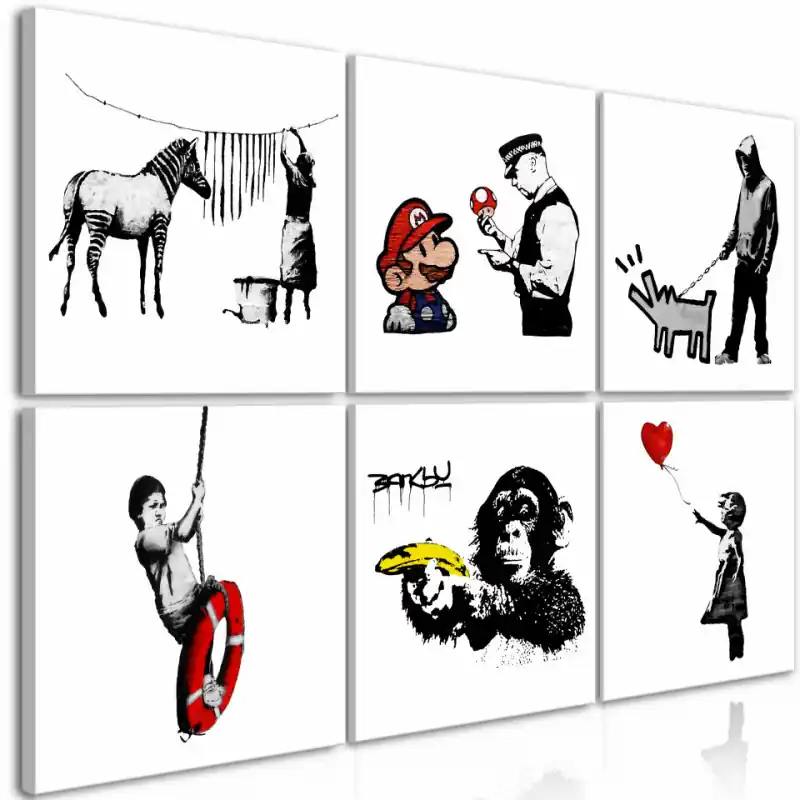 Preț promoțional Tablou - Banksy Style (6 Parts)