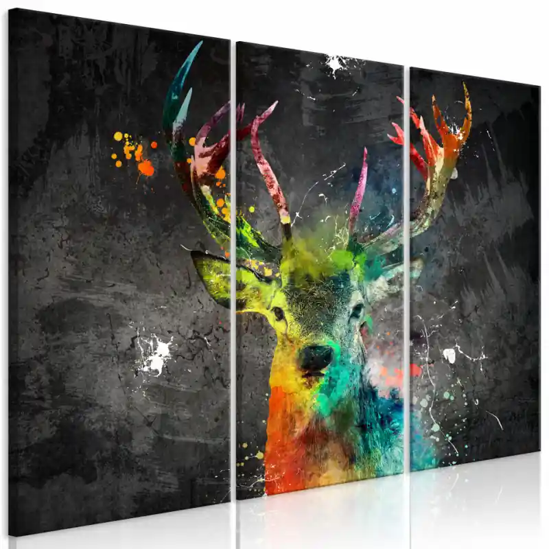 Mai ieftin Tablou - Rainbow Deer (3 Parts)