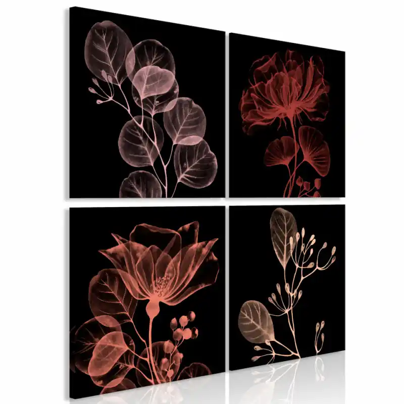 Vezi acum Tablou - Glowing Flowers (4 Parts)