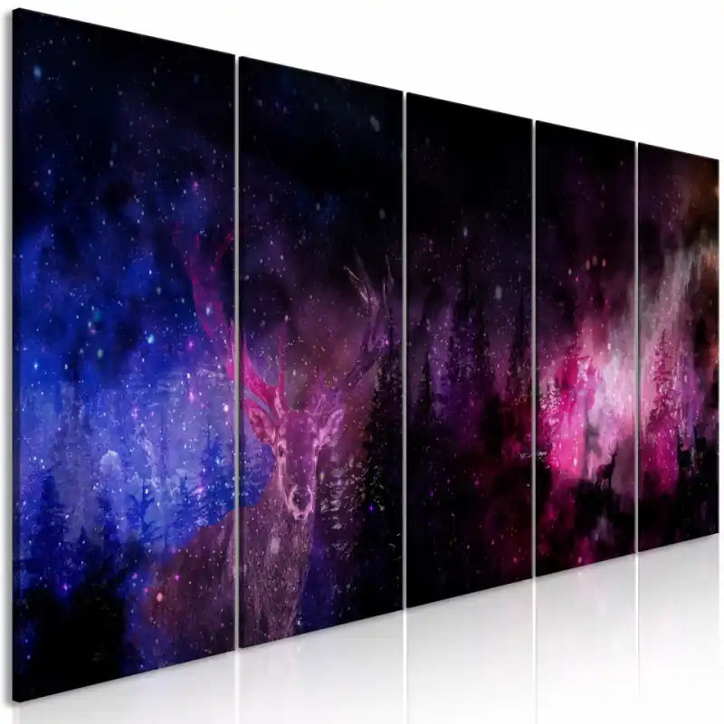 Plată securizată Tablou - Deer Galaxy (5 Parts) Narrow