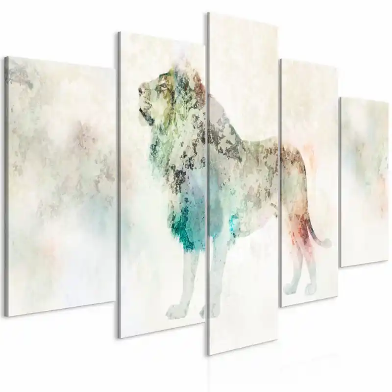 Mai ieftin Tablou - Colourful King (5 Parts) Wide