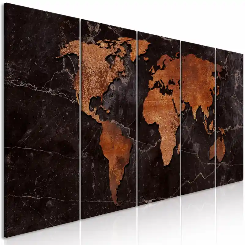 Tablou - Copper Map (5 Parts) Narrow Disponibil imediat