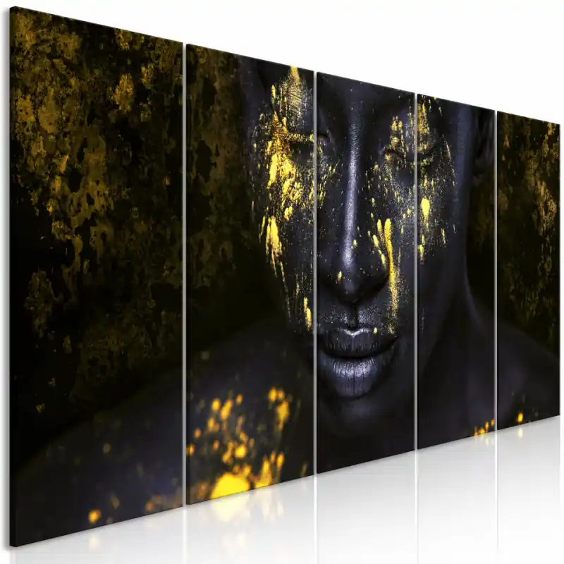 Tablou - Bathed in Gold (5 Parts) Narrow Ieftin