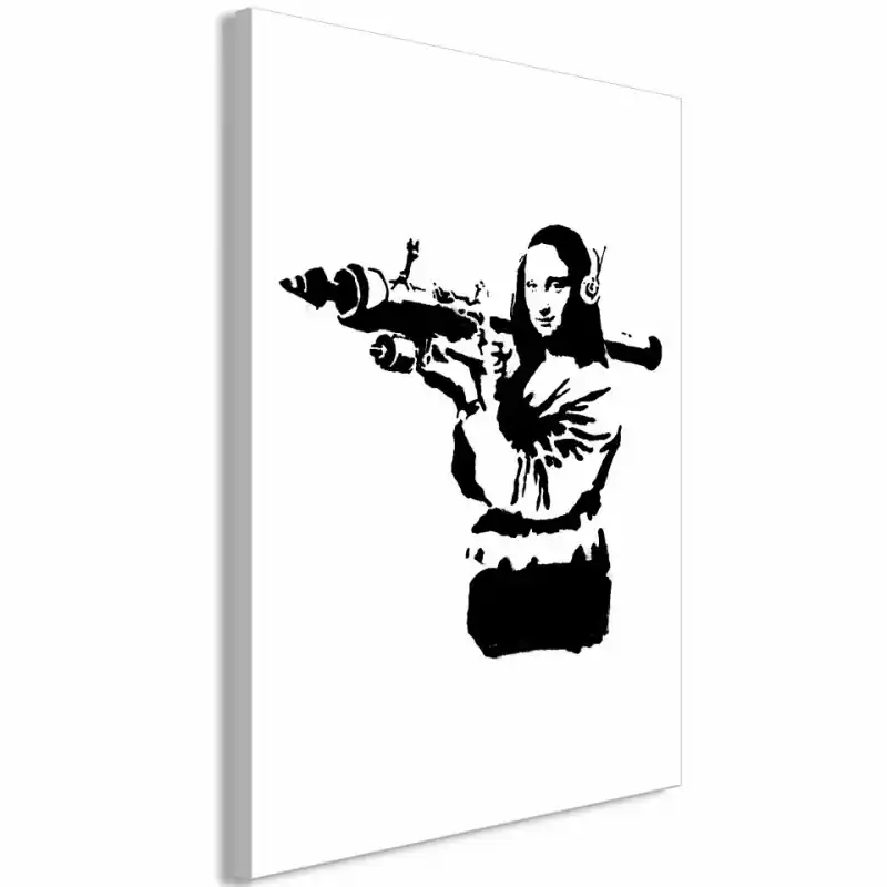 Reducere Tablou - Banksy Mona Lisa with Rocket Launcher (1 Part) Vertical