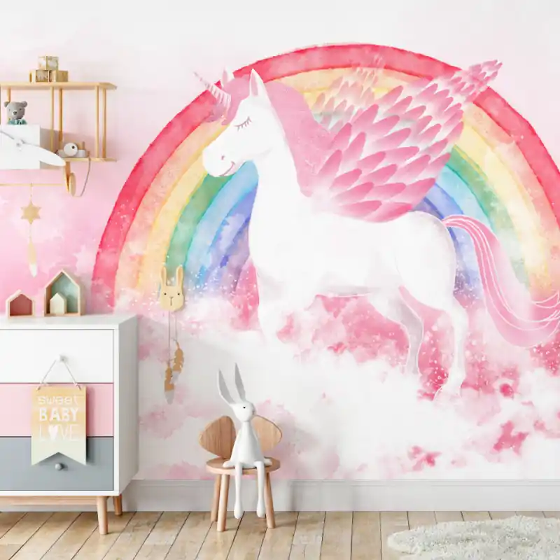 Calitate înaltă Fototapet - Puterea unicornului roz