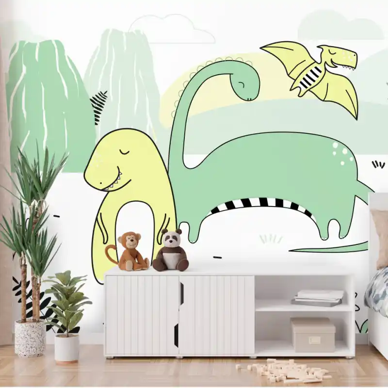 Plată sigură Fototapet - Dinozauri adorabili