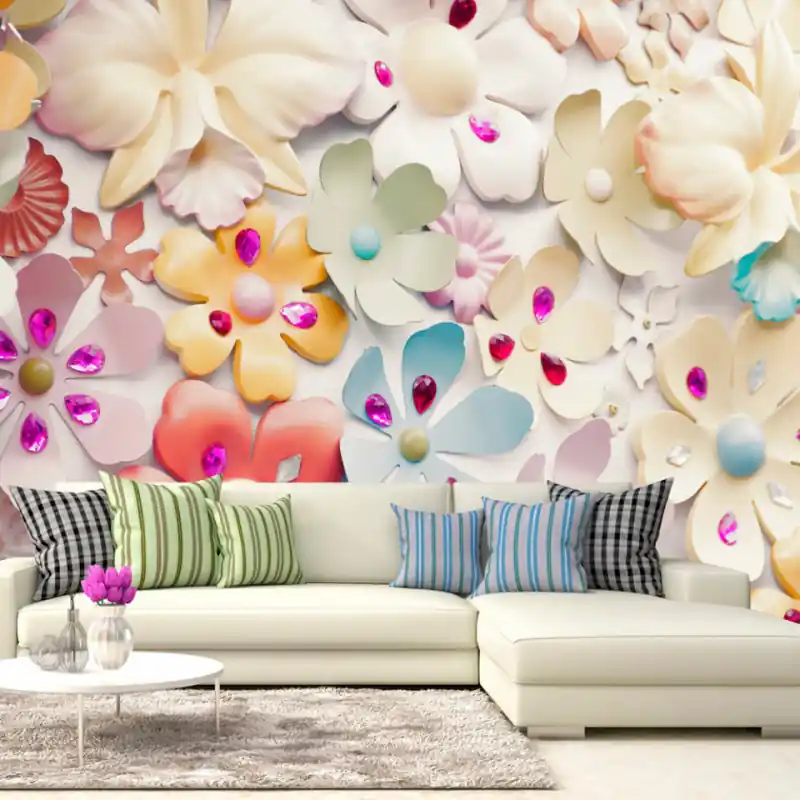 Fototapet - Motiv floral - compoziție romantică cu bijuterii pe fundal deschis Doar azi