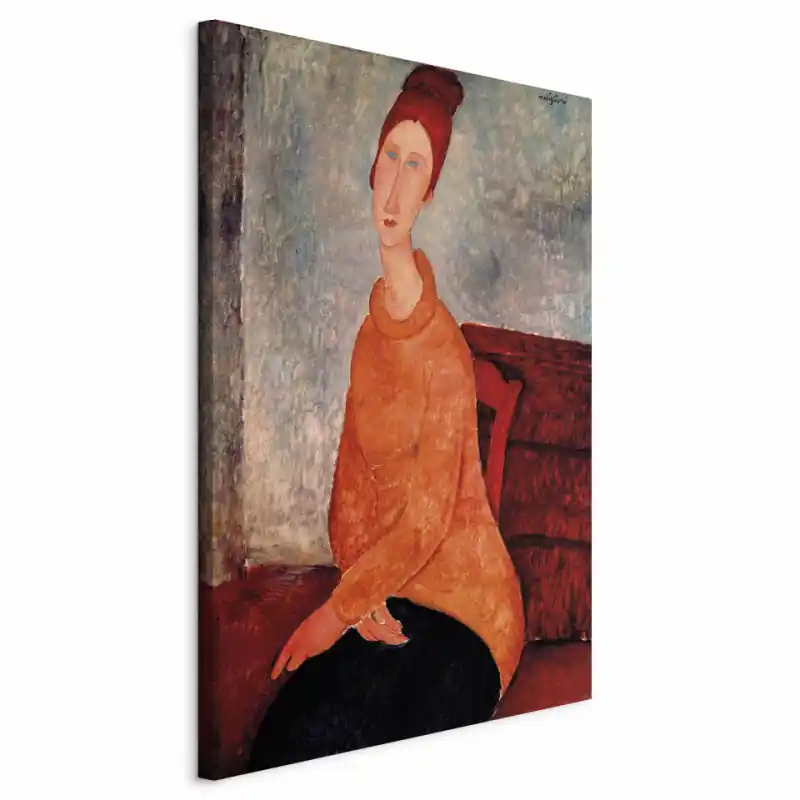 Tablou - Jeanne Hebuterne in a Yellow Sweater Premium