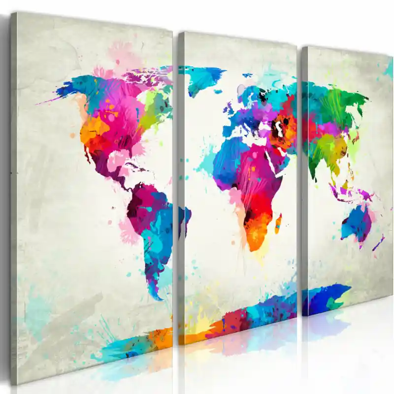 Tablou - World Map An Explosion of Colors Lichidare de stoc
