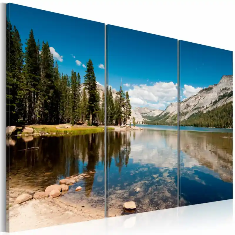 Tablou - Mountains, trees and pure lake Ieftin