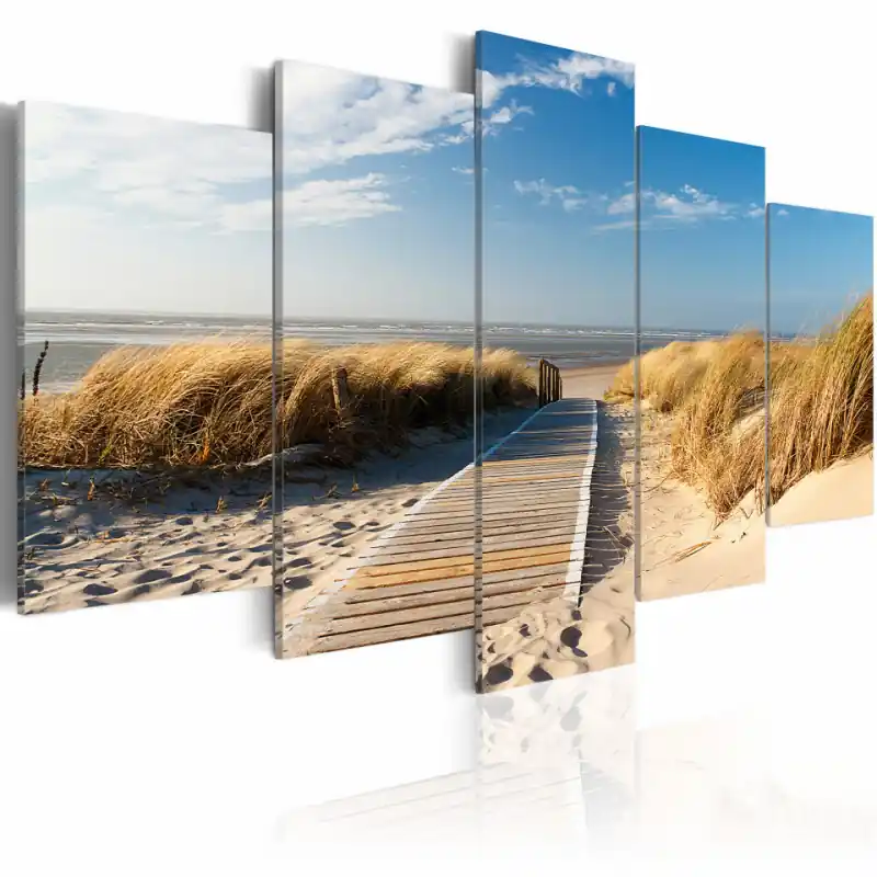Tablou - Unguarded beach - 5 pieces Premium