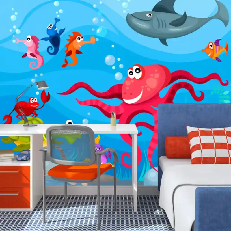Fototapet - Octopus and shark Noutate
