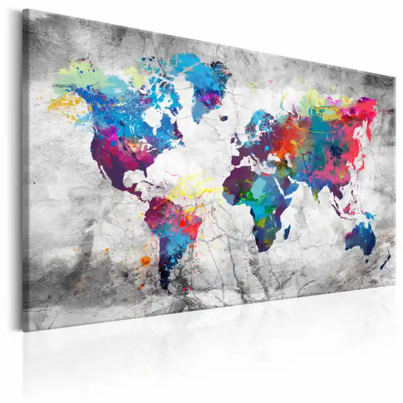 Tablou - World Map Grey Style Nu rata