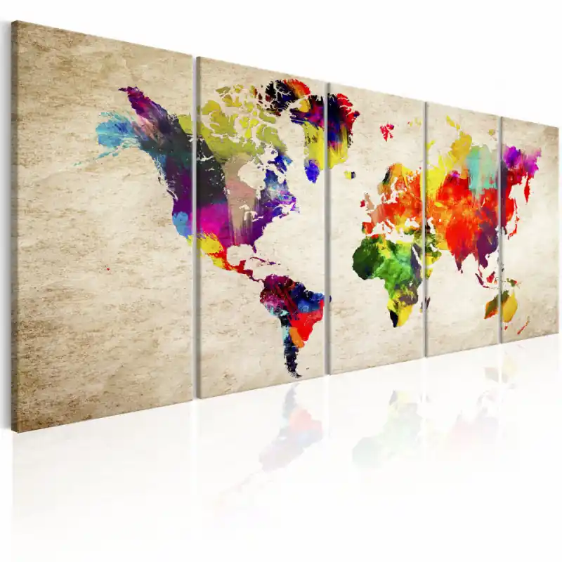 Preferatul clienților Tablou - World Map Painted World
