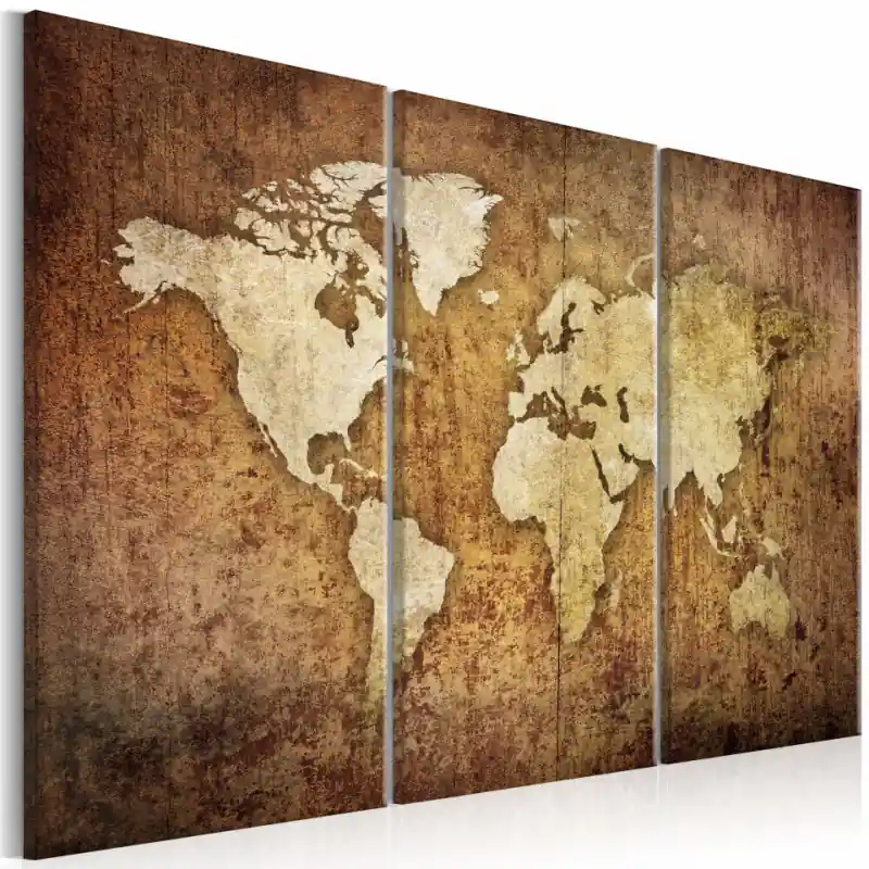 Preferatul clienților Tablou - World Map Brown Texture