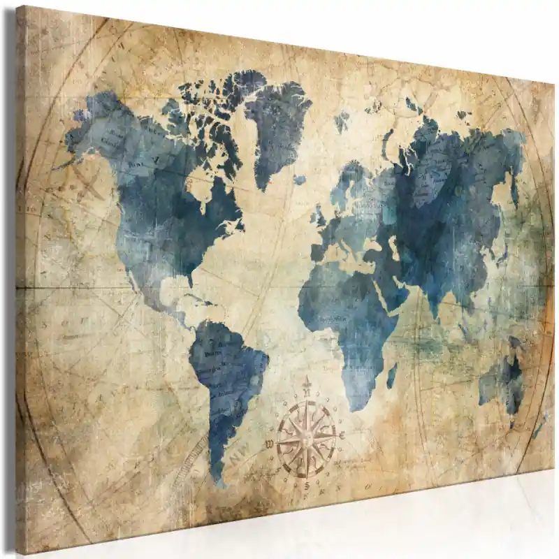 Premium Tablou - Retro Map (1 Part) Wide