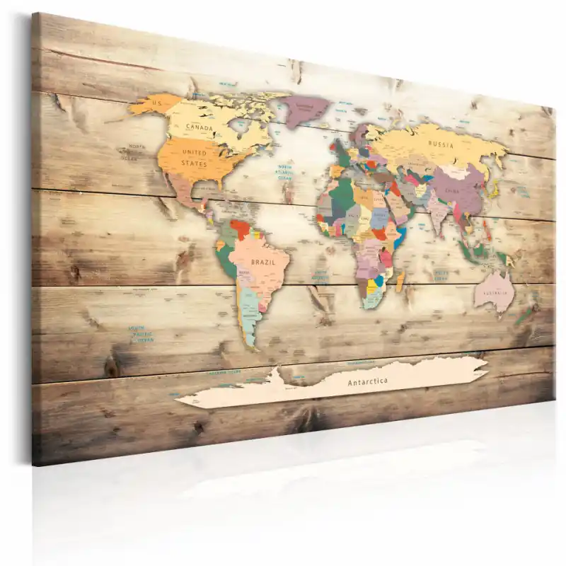 Tablou - World Map Colourful Continents Livrare expres