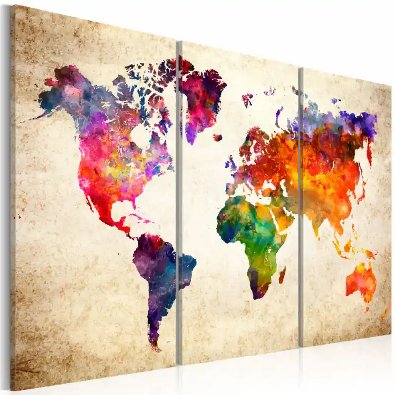 Tablou - The World‘s Map in Watercolor Cumpără acum
