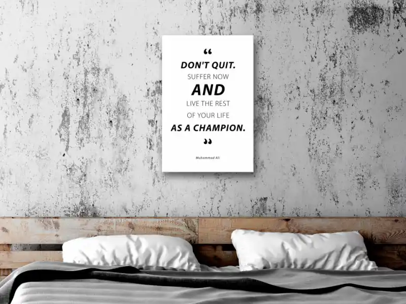 Retur gratuit Tablou - Quote - Muhammad Ali (1 Part) Vertical