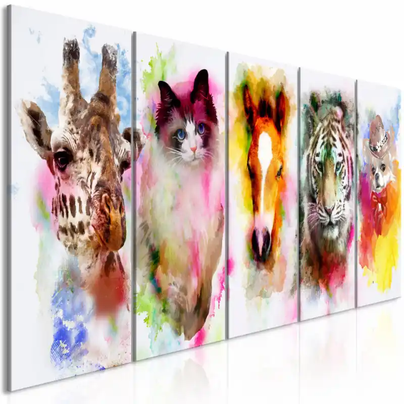 Tablou - Watercolour Animals (5 Parts) Narrow Cumpără acum