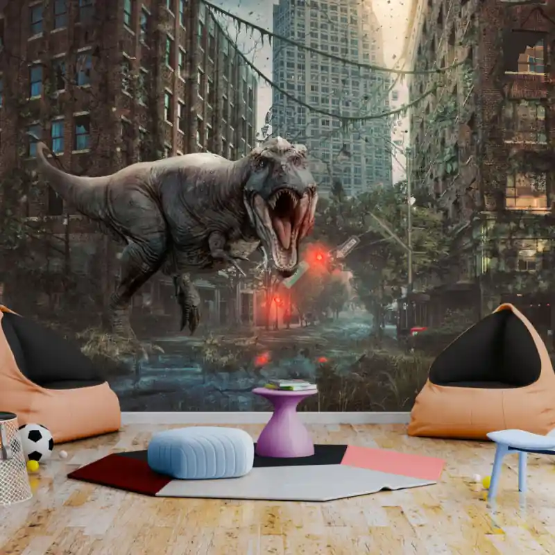 Fototapet - Dinosaur in the City Retur ușor