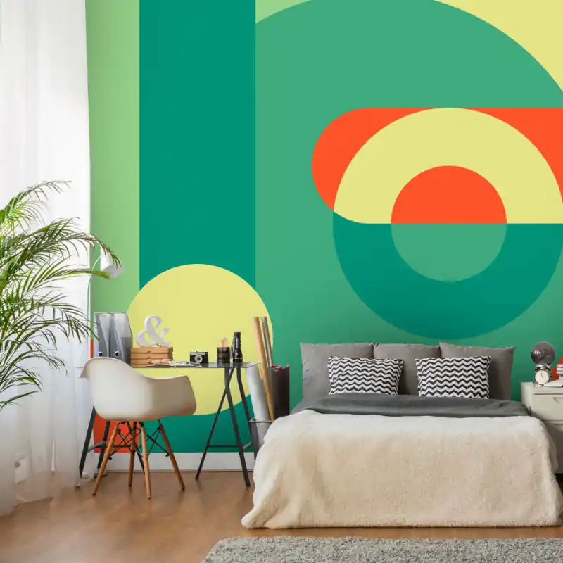 Fototapet - Geometric Wreath (Green) Premium