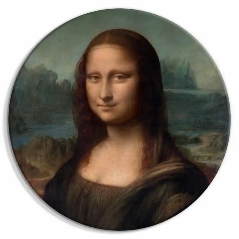 Tablou rotund - Leonardo Da Vinci - Gioconda - Painted Portrait of the Mona Lisa Reducere
