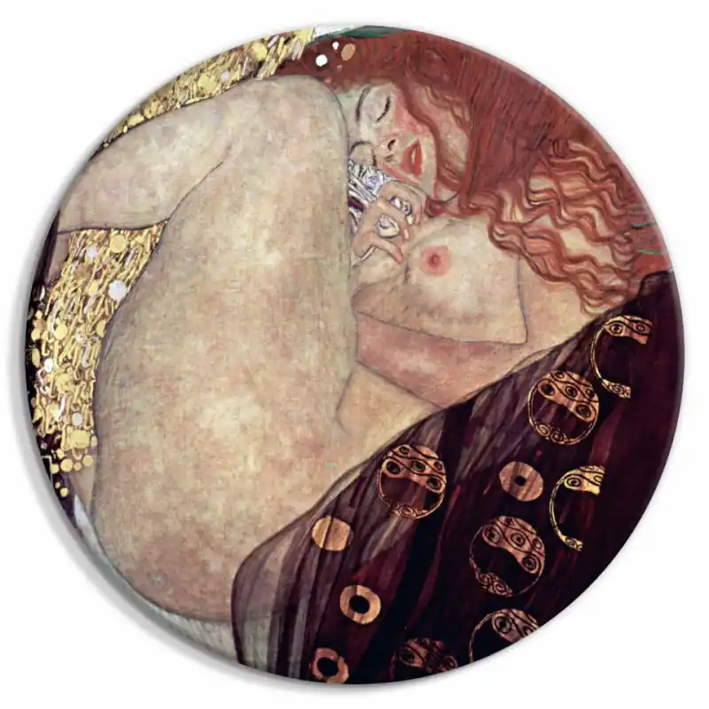 Super ofertă Tablou rotund - Gustav Klimt - Danae - Painted Nude Showing a Lying Woman