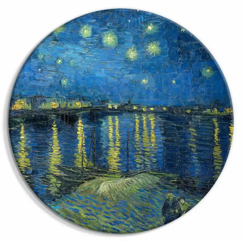 Tablou rotund - Vincent Van Gogh - Starry Night Over the Rhone - A Boat Against the Background of the Blue Sky Preferatul clienților